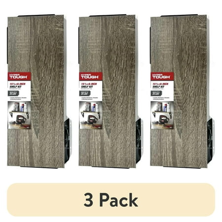 Hyper Tough Rustic Gray Shelves – 3-Pack Laminated Wood Storage