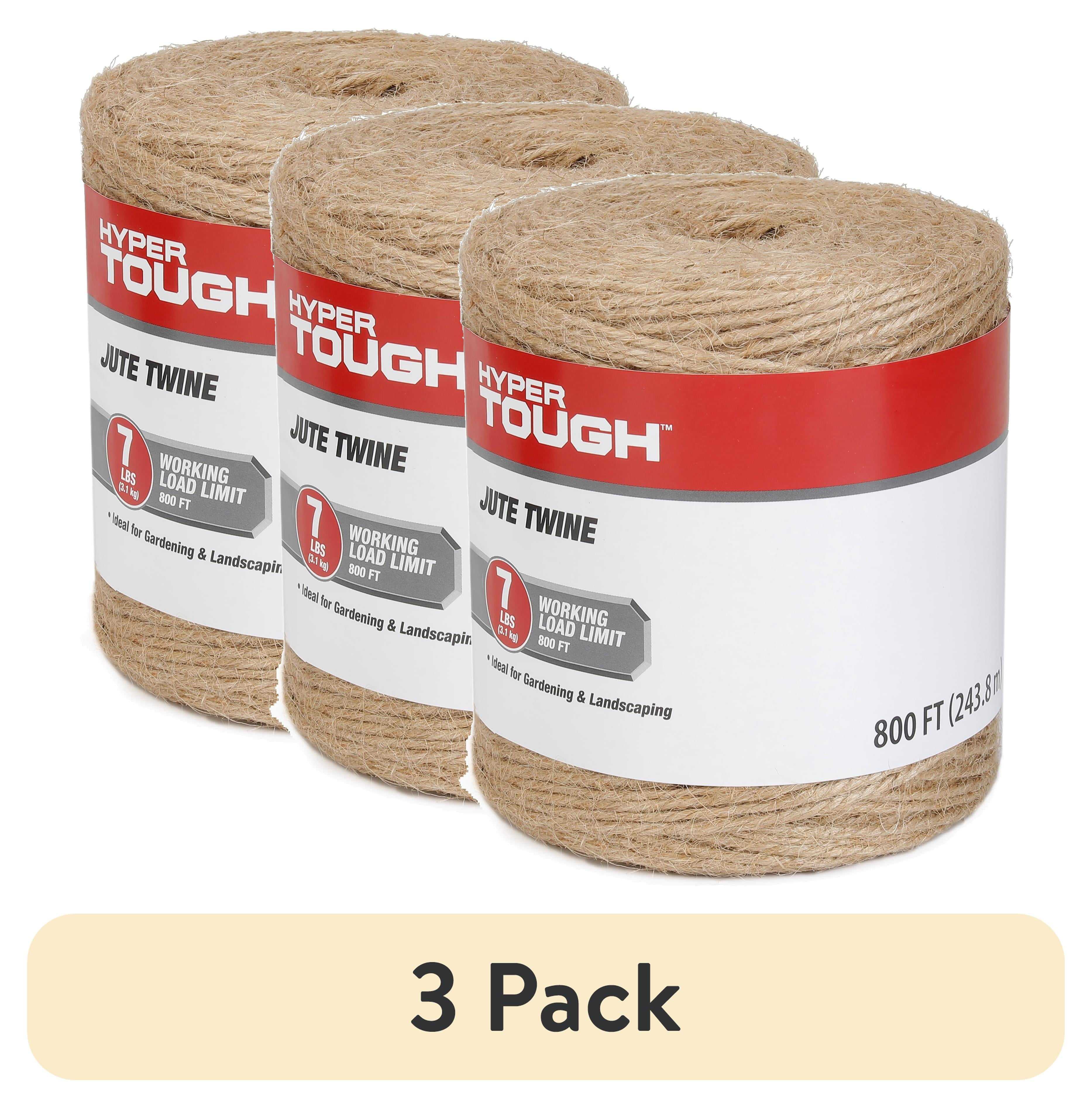 (3 pack) Hyper Tough 800' Jute Twine Natural