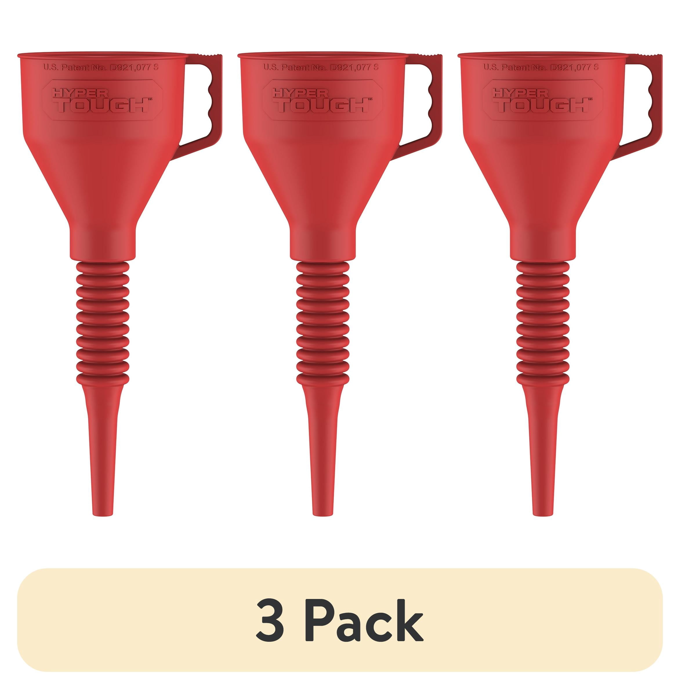 (3 pack) Hyper Tough Flexible Rubber Funnel - Assorted