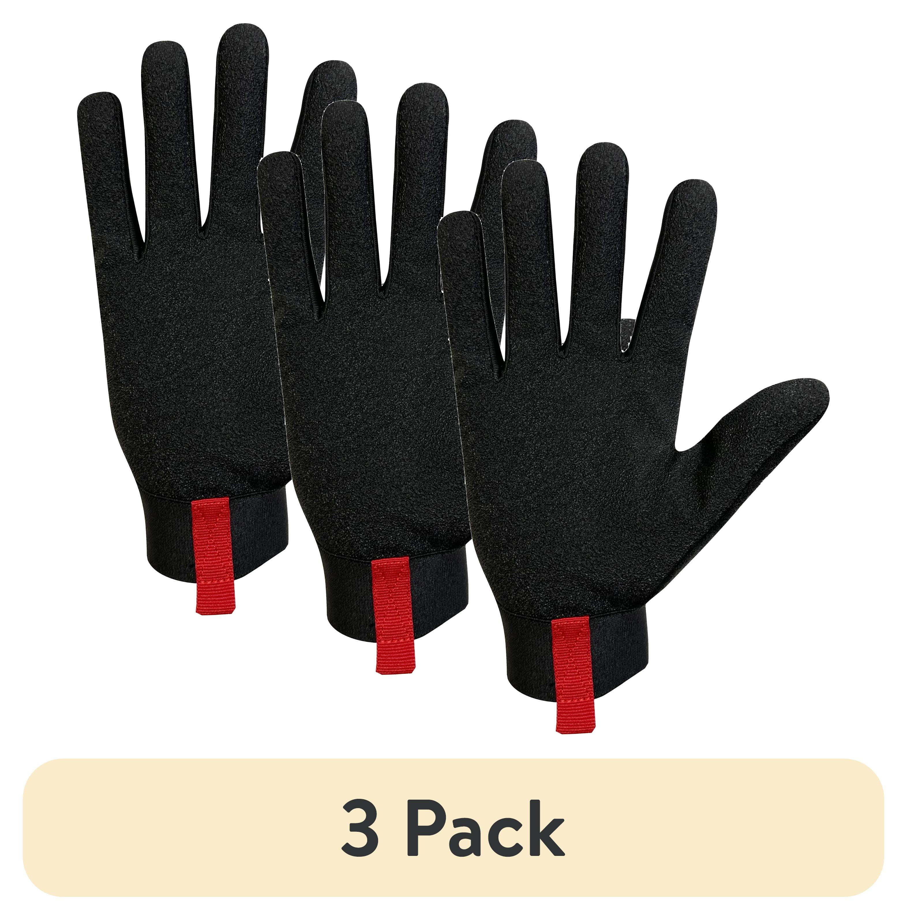 (3 pack) Hyper Tough Heavy Duty Impact Gloves, Black Red and Gray, Polyester, Men's Extra Large, 1 Pair