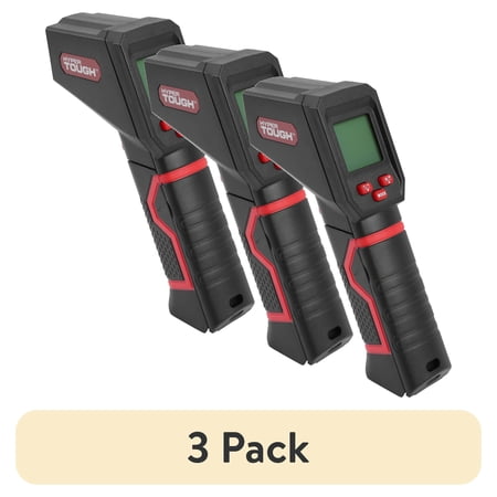 (3 pack) Hyper Tough Infrared Plastic Thermometer, Batteries Included, from -58 ° F to 968° F, 1 Each