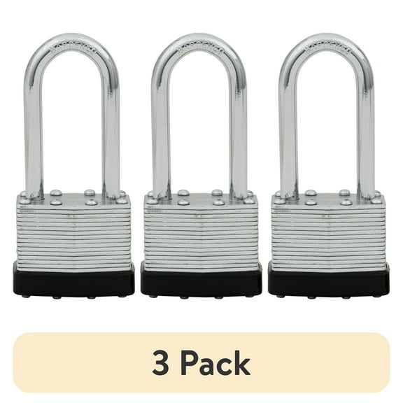 (3 pack) Hyper Tough 40mm Laminated Steel Padlock with 2-in Shackle