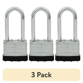 (3 pack) Hyper Tough 1-9/16 in. (40mm) Laminated Steel Keyed Padlock with 2 in. (51mm) Long Hardened Steel Shackle