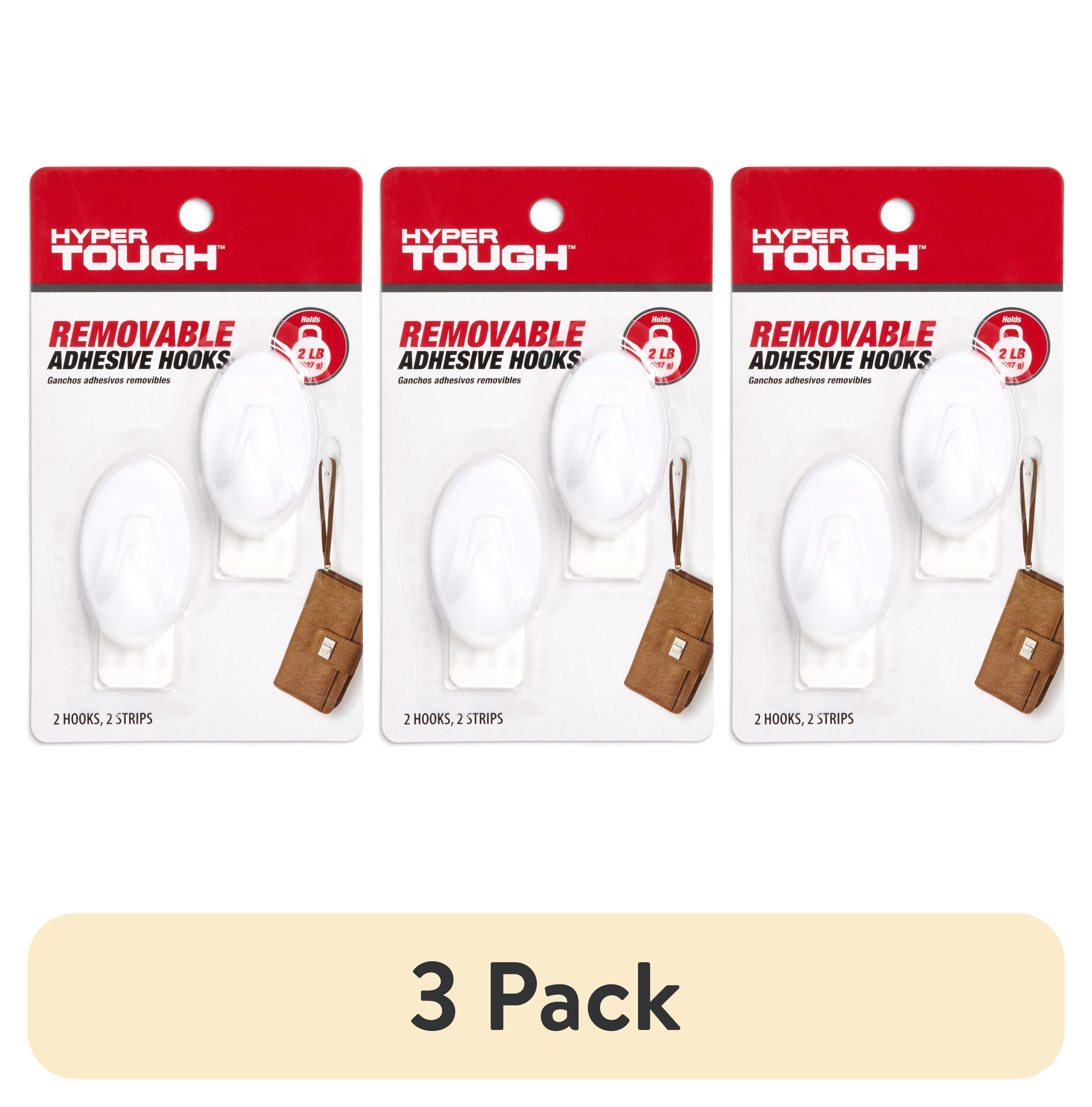 3 pack) Hyper Tough Medium Removable Self-Adhesive Hook, Oval