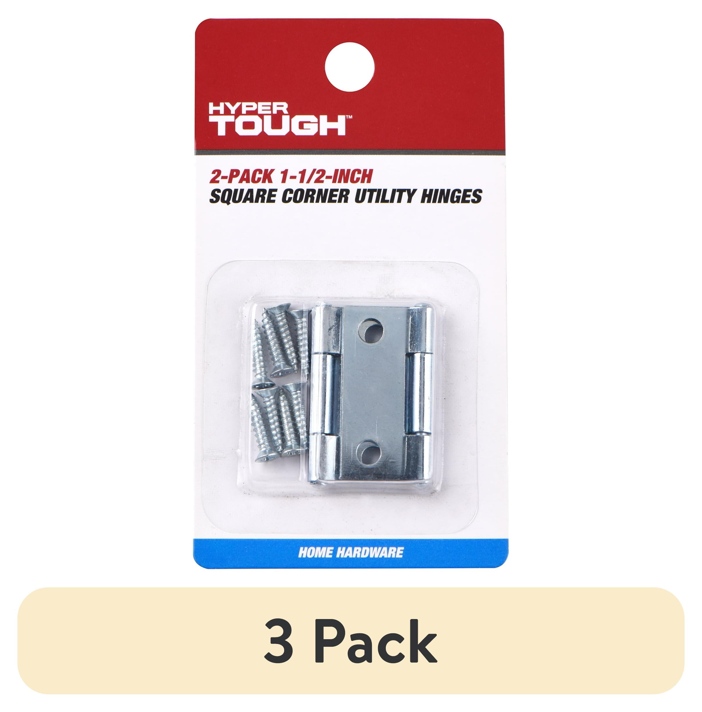 (3 pack) Hyper Tough New 1-1/2 in. Utility Hinge, Zinc Plated, 2 Pack