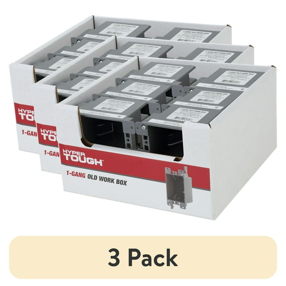 (3 pack) Hyper Tough PVC One-gang Box Receptacle Switch/Outlet Electrical Box TD35071Z, 4.25 in X 2.75 in X 2.25 in