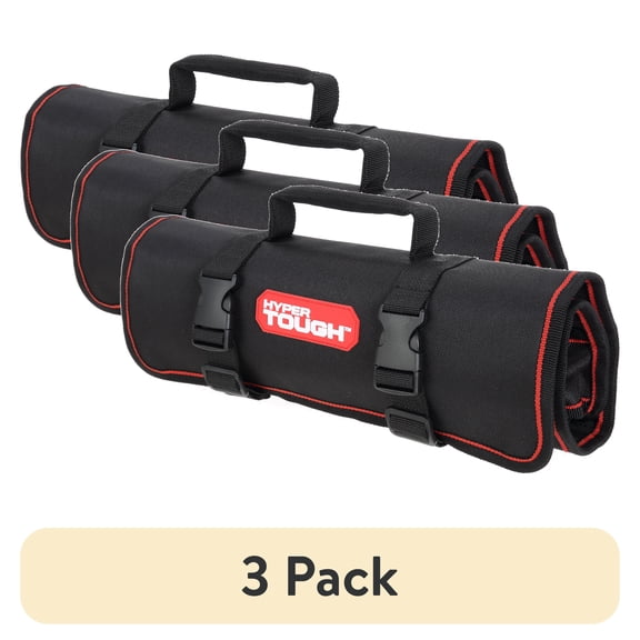 (3 pack) Hyper Tough Polyester Tool Roll TT50217D, Portable Tool Organizer