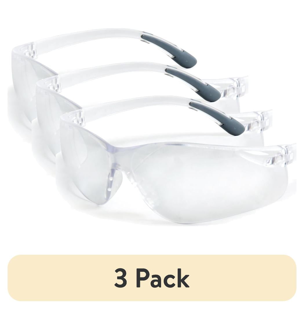 (3 pack) Hyper Tough Single Clear Anti-Fog Lens Safety Glasses. 99% UV Blocking, Meet ANSI z87.1 Impact Resistance