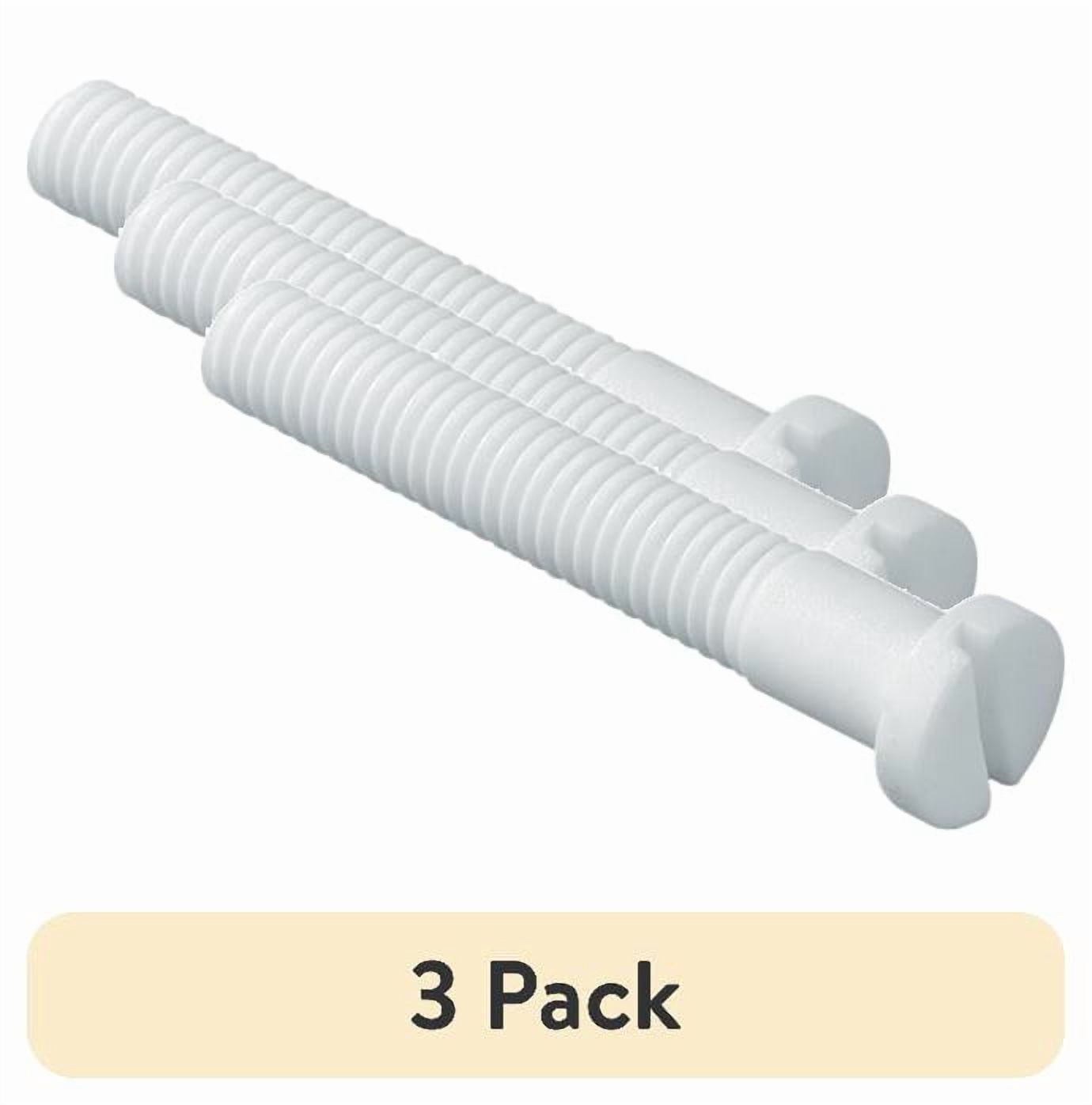 (3 pack) Hyper Tough Toilet Seat Bolt Set Fits Most Brands, For Universal Fit Rust Proof Plastic - 5.45 inches
