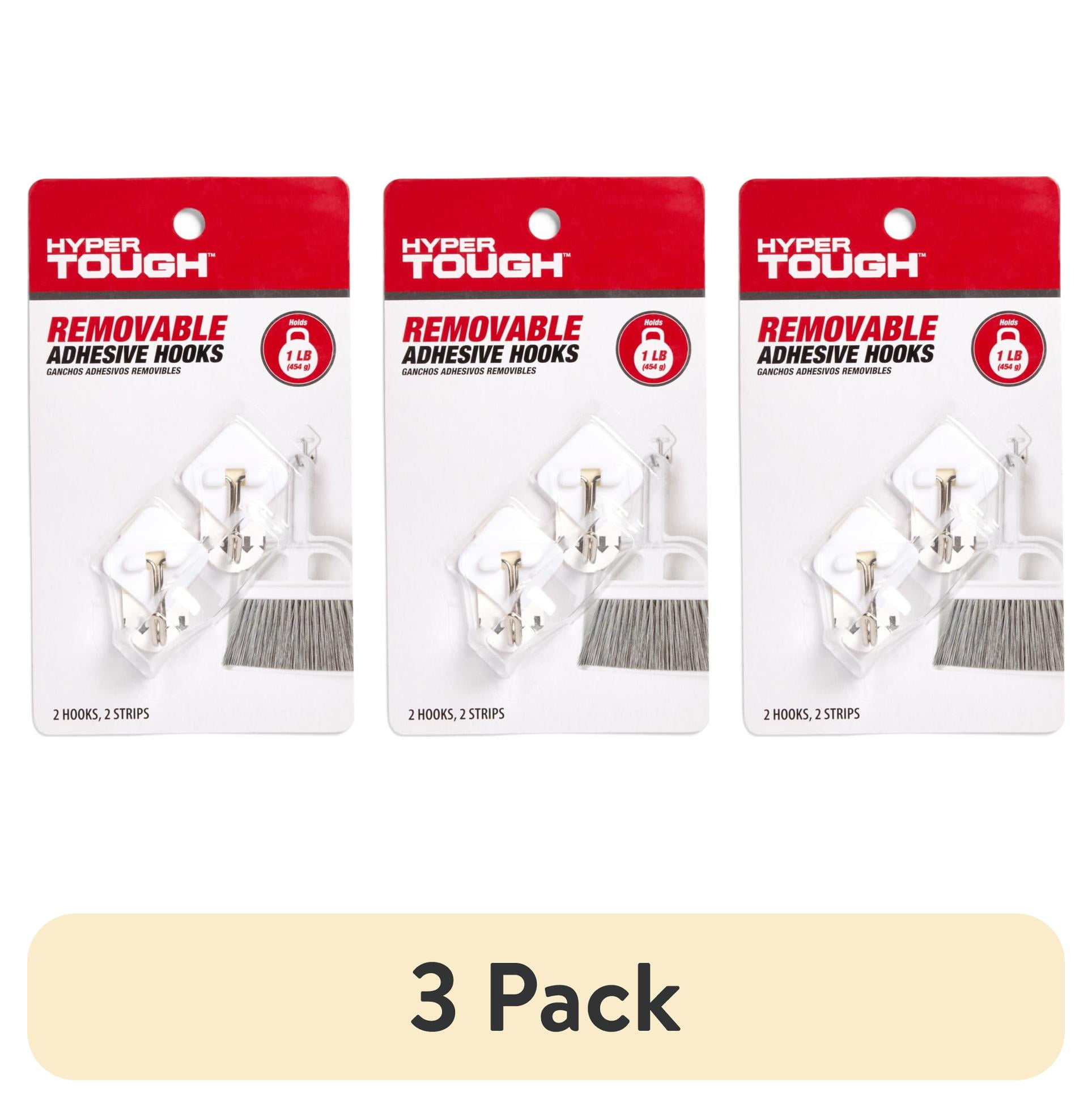 3 pack) Hyper Tough Medium Removable Hinged Hooks, Oval Plastic