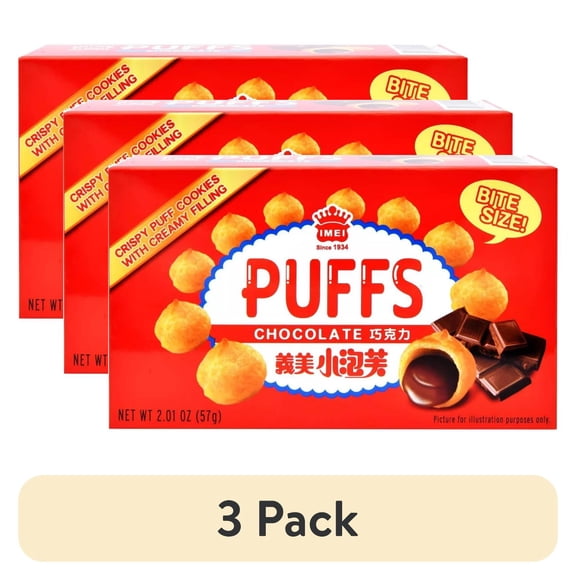 (3 pack) I MEI Chocolate Puffs, 2.01 oz
