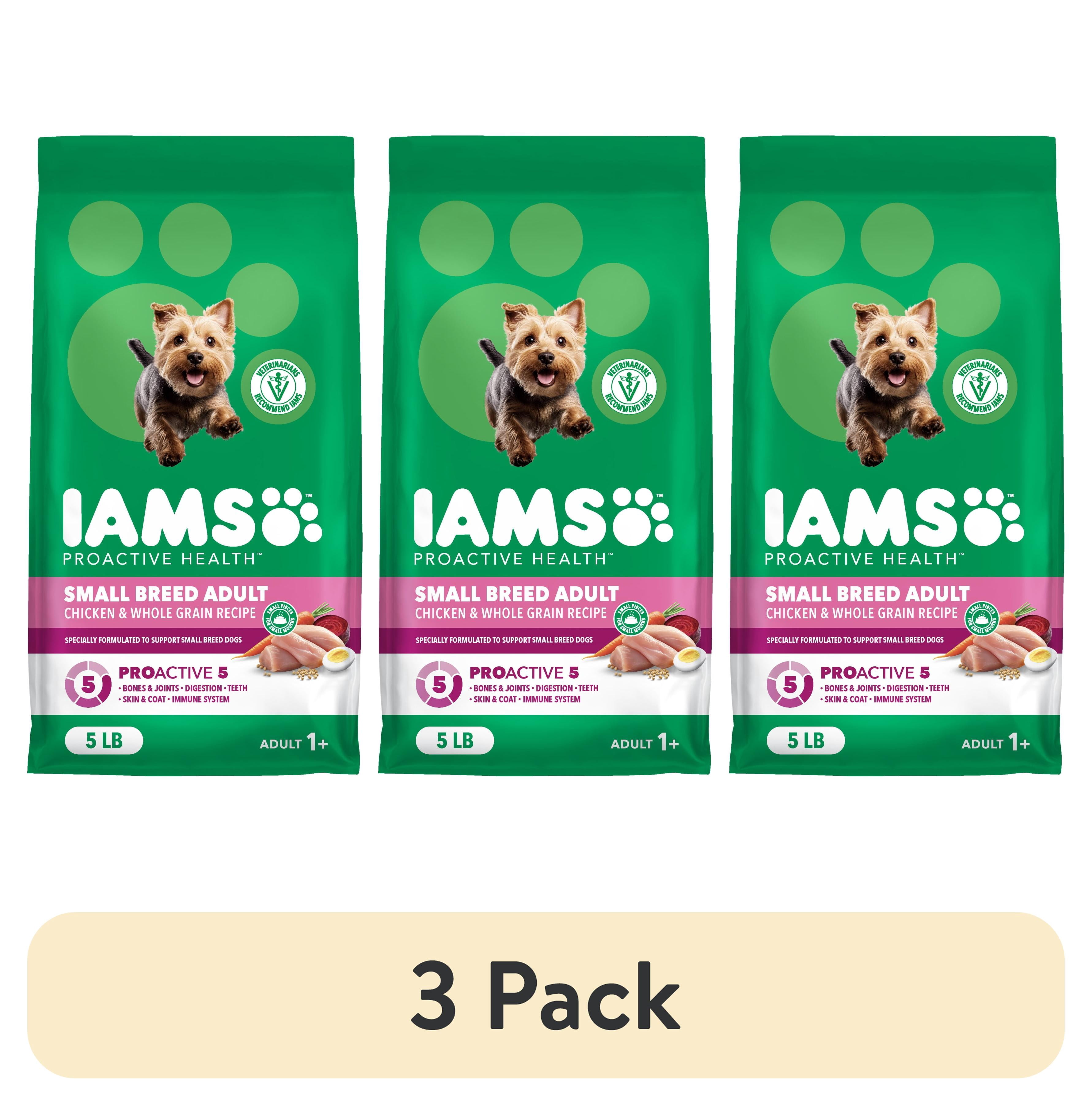 (3 pack) IAMS Proactive Health Small Breed Adult Chicken & Whole Grain Dry Dog Food 5 lb Bag