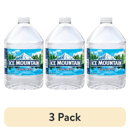 (3 pack) Ice Mountain Spring Water, 3 Liter, Single Plastic Jug