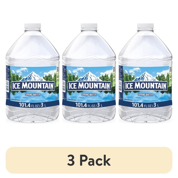 (3 pack) Ice Mountain Spring Water, 3 Liter, Single Plastic Jug