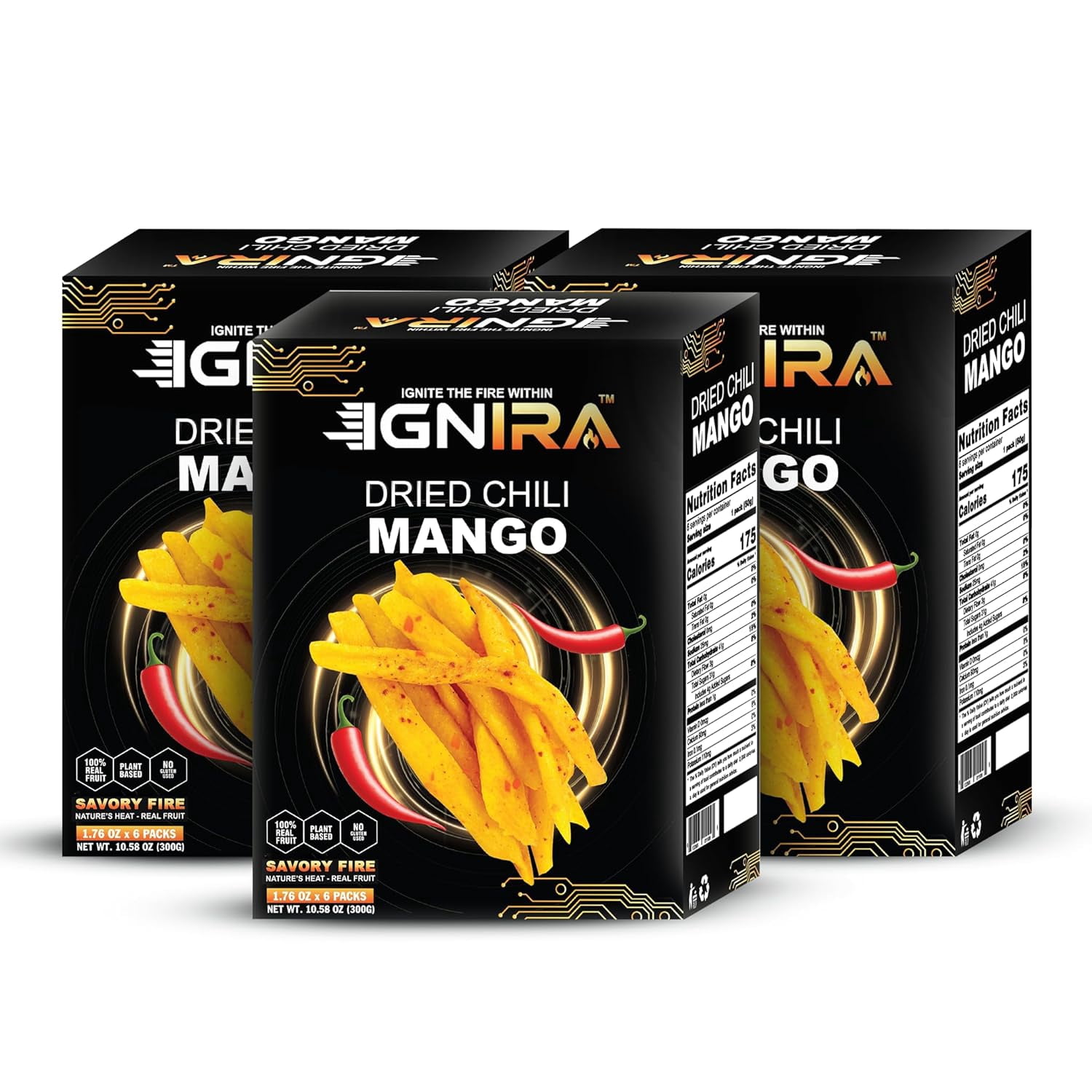 (3 pack) IGNIRA Spicy Dried Mango with Chili