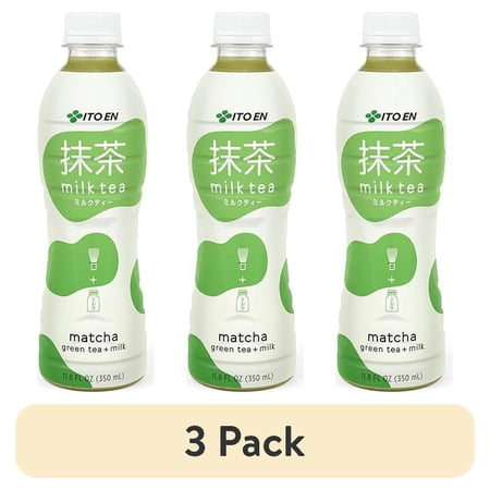 (3 pack) Ito En Matcha Milk Tea, Naturally Caffeinated Bottled Tea, 11.8 fl oz, 1 count
