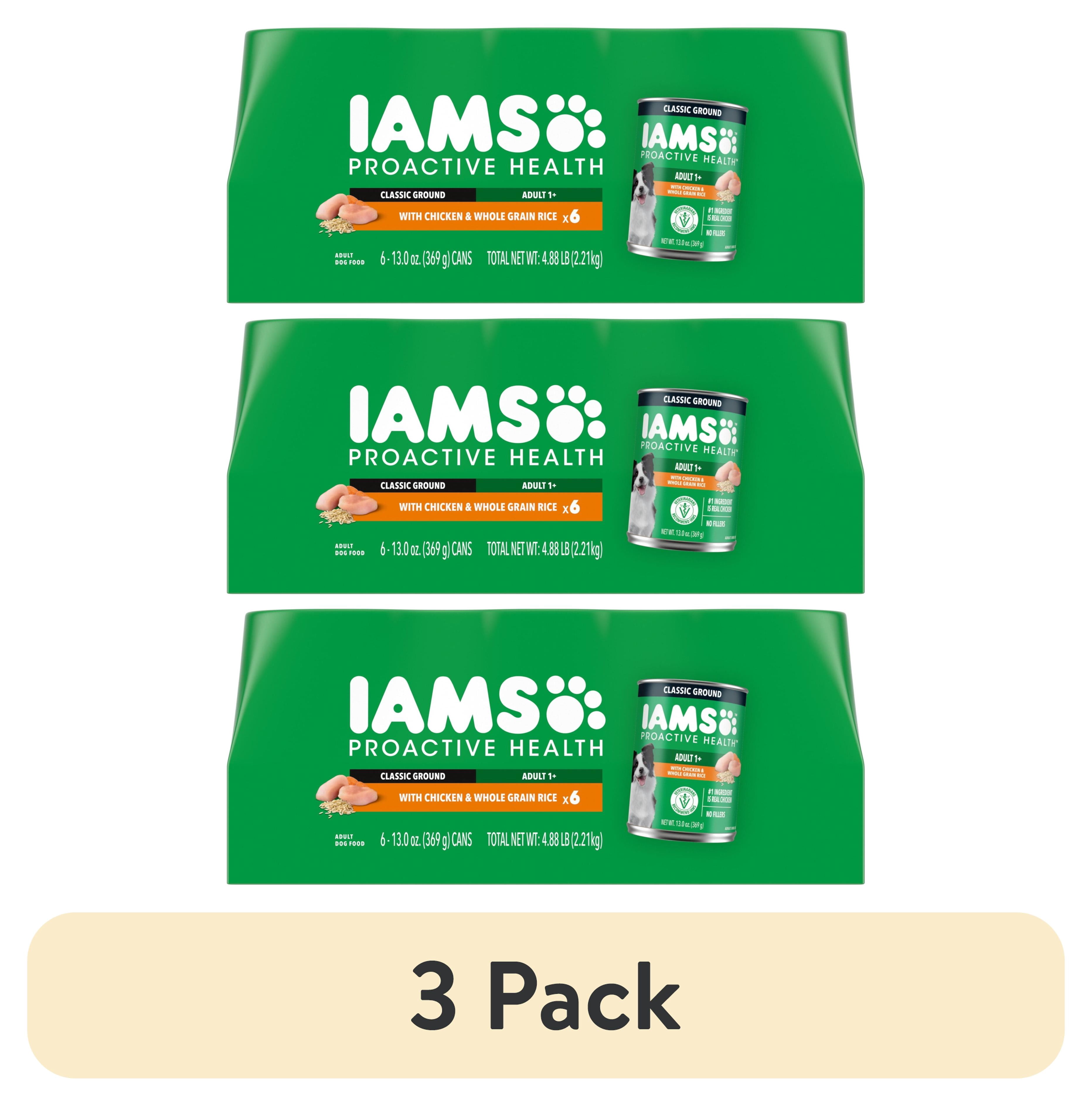 (3 pack) Iams Proactive Health Chicken And Whole Grain Rice Wet Dog Food, 13 Oz Cans (6 Pack)
