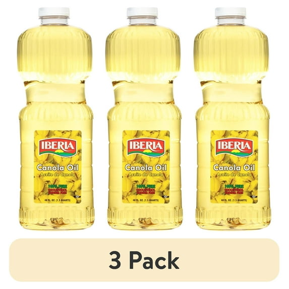 (3 pack) Iberia 100% Pure Canola Oil 48 fl oz