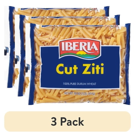 (3 pack) Iberia Cut Ziti Pasta, 16 oz