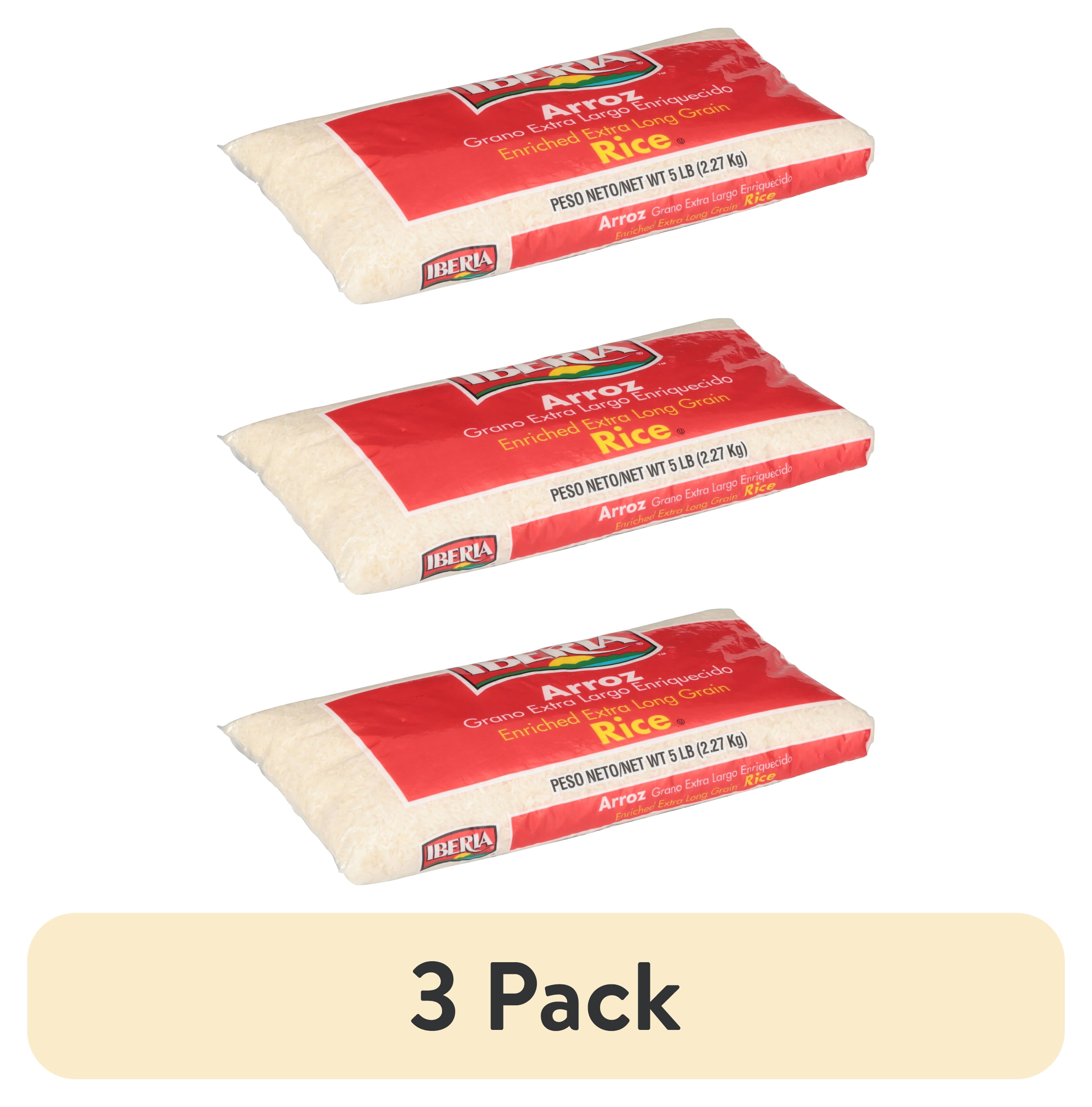 (3 pack) Iberia Enriched Long Grain Rice, 5 Lb
