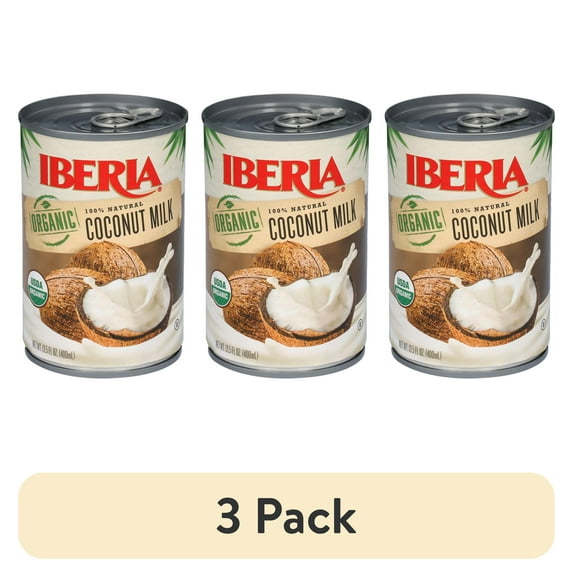 (3 pack) Iberia Organic 100% Natural Coconut Milk, 13.5 fl oz