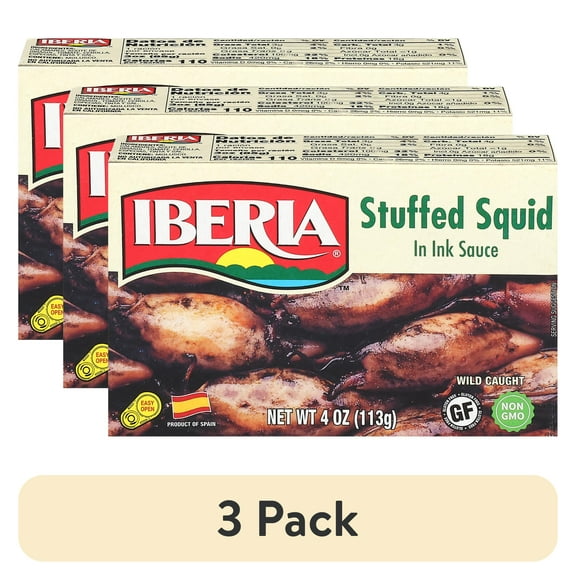 (3 pack) Iberia Stuffed Squid in Ink Sauce 4 oz