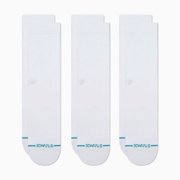 3 pack Icon Mens Crew White White Socks Stance