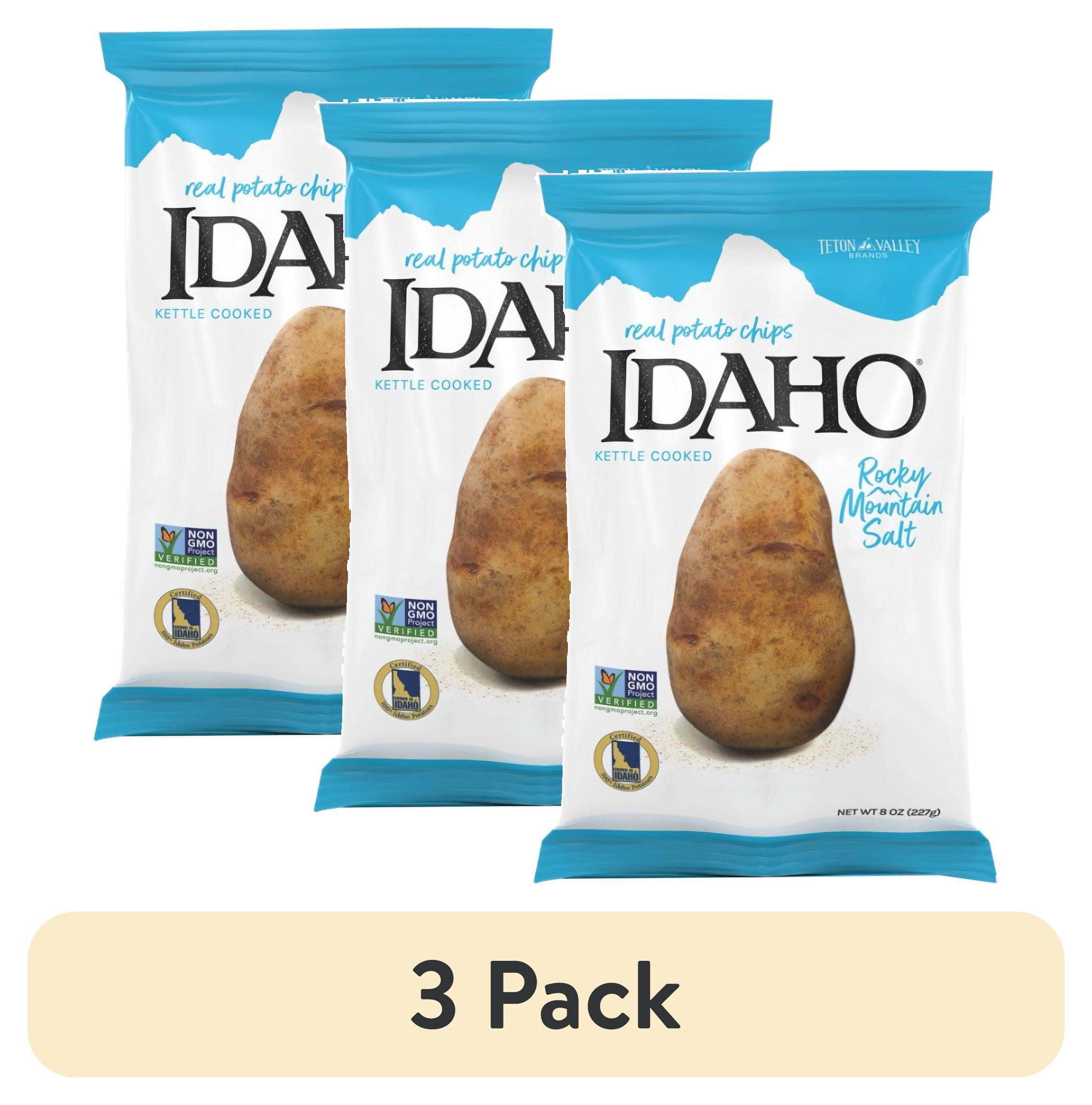 (3 pack) Idaho® Brand Kettle Chips - Rocky Mountain Salt