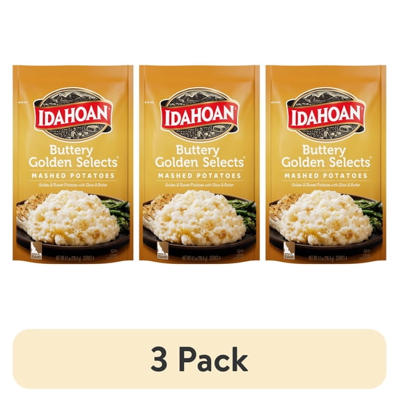 (3 pack) (3 pack) Idahoan Buttery Golden Selects Mashed Potatoes Side Dish, 4.1 oz
