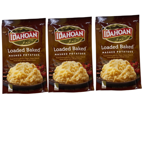 (3 pack) Idahoan Loaded Baked Mashed Potatoes, 4 oz Pouch