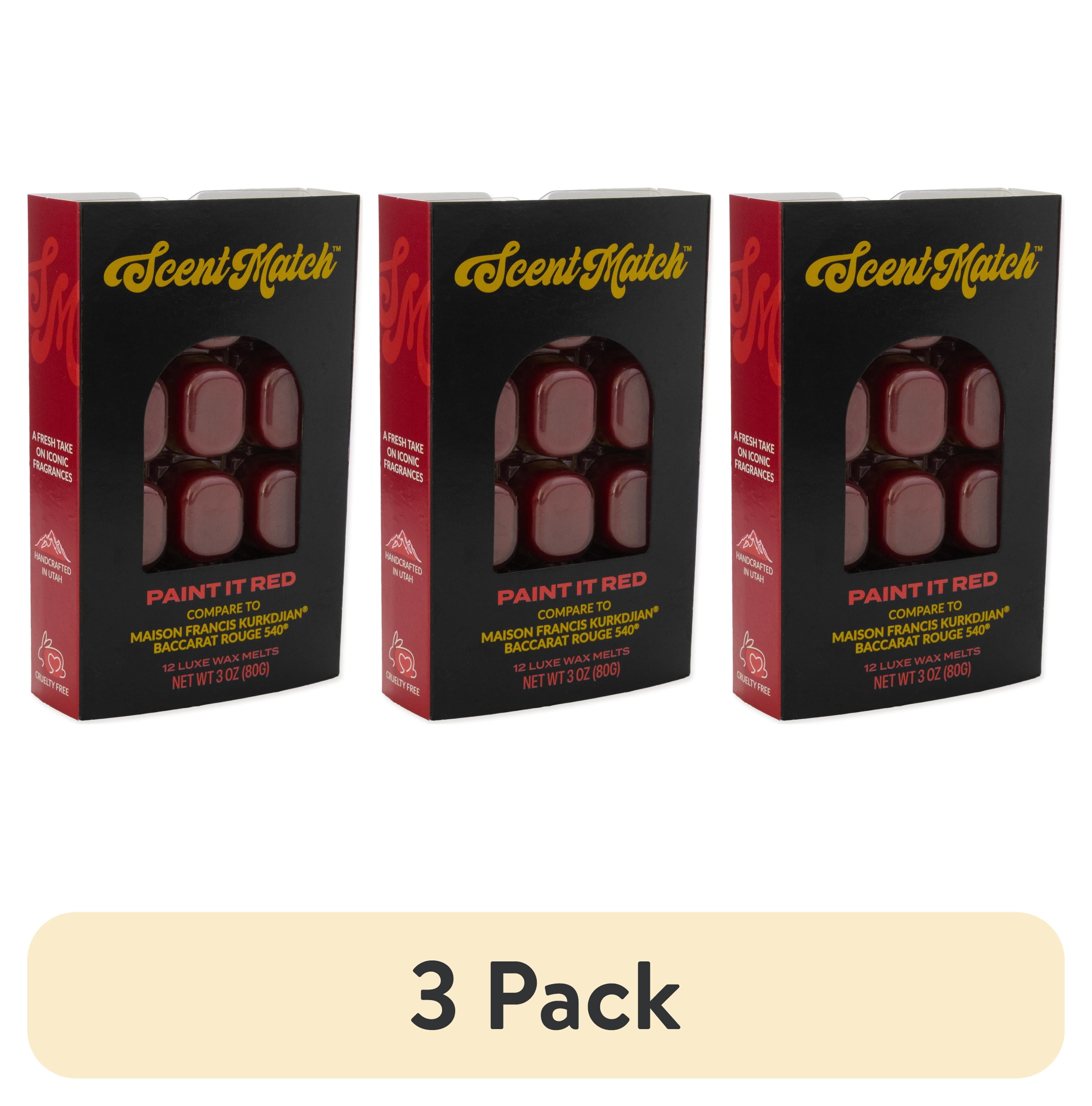 (3 pack) IllumiScents ScentMatch 3 oz Wax Melts, Paint It Red, Compare to Baccarat Rouge 540