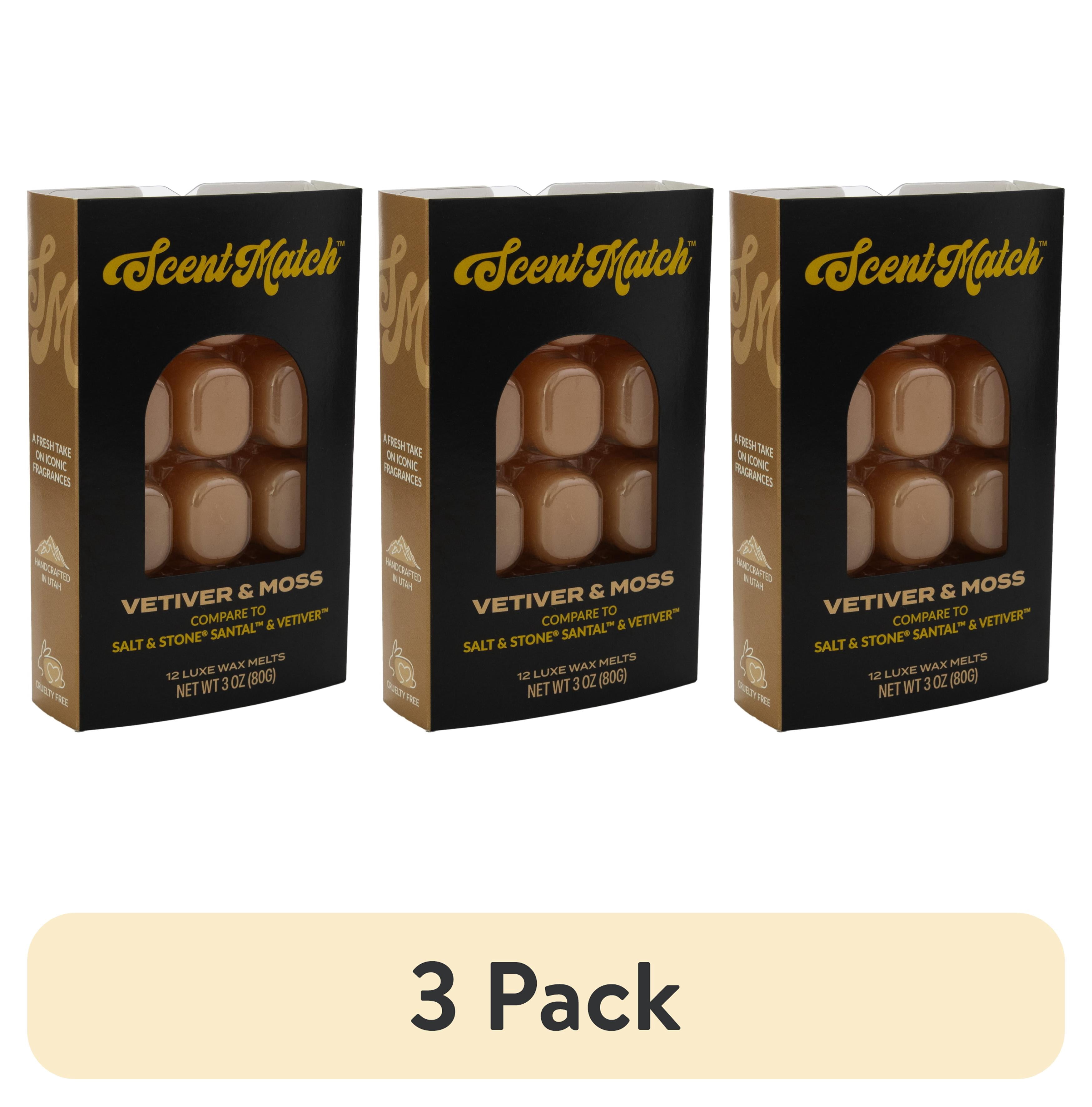 (3 pack) IllumiScents ScentMatch, 3 oz Wax Melts, Vetiver & Moss (Compare to: Salt & Stone)