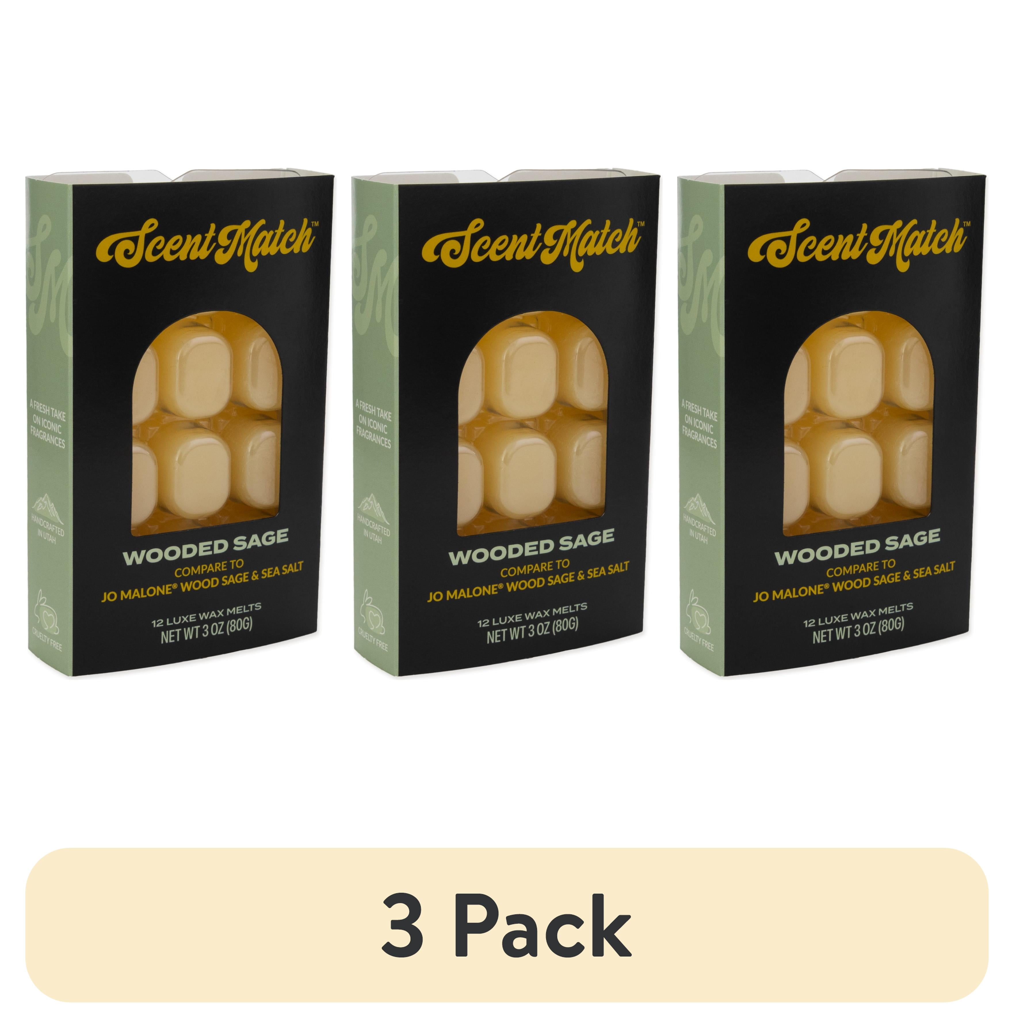 (3 pack) IllumiScents ScentMatch, 3 oz Wax Melts, Wooded Sage (compare to: Jo Malone - Wood Sage & Sea Salt)