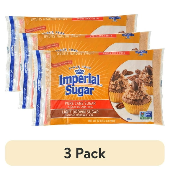 (3 pack) Imperial Sugar Light Brown Sugar, 32 oz