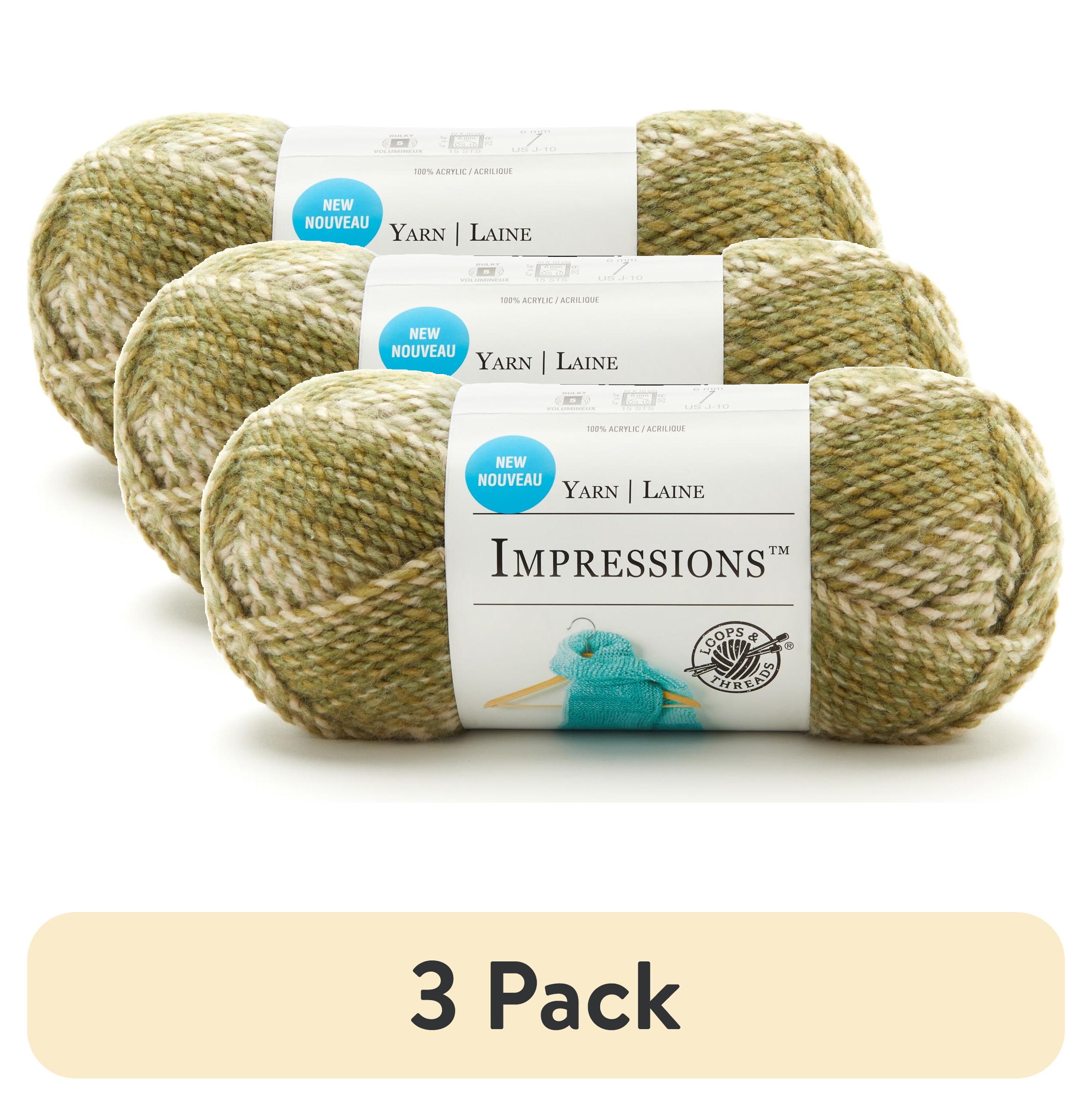(3 pack) Impressions Yarn by Loops & Threads - Yarn for Knitting ...