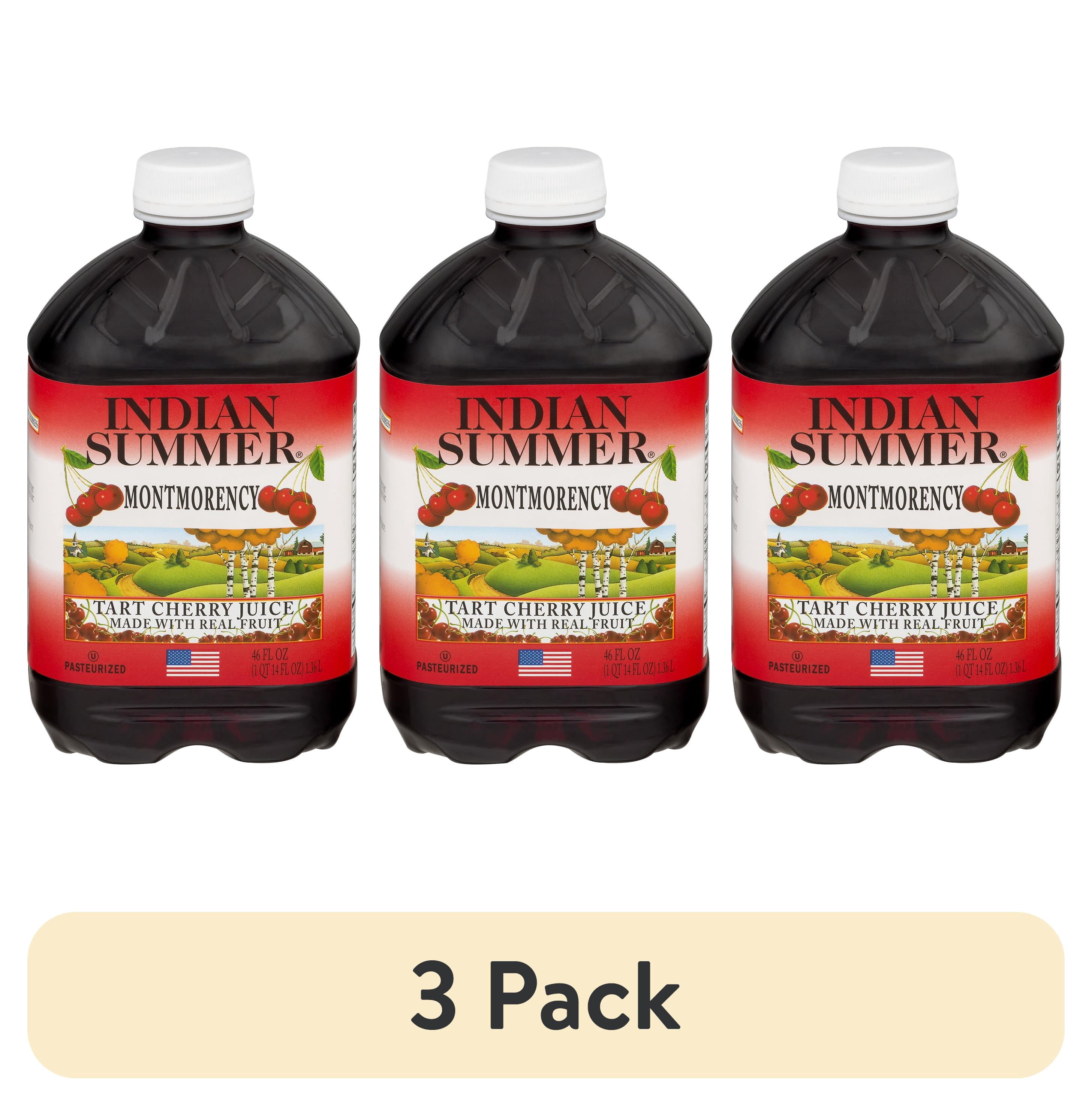 (3 pack) Indian Summer 100% Juice, Montmorency Cherry, 46 Fl Oz, 1 Count