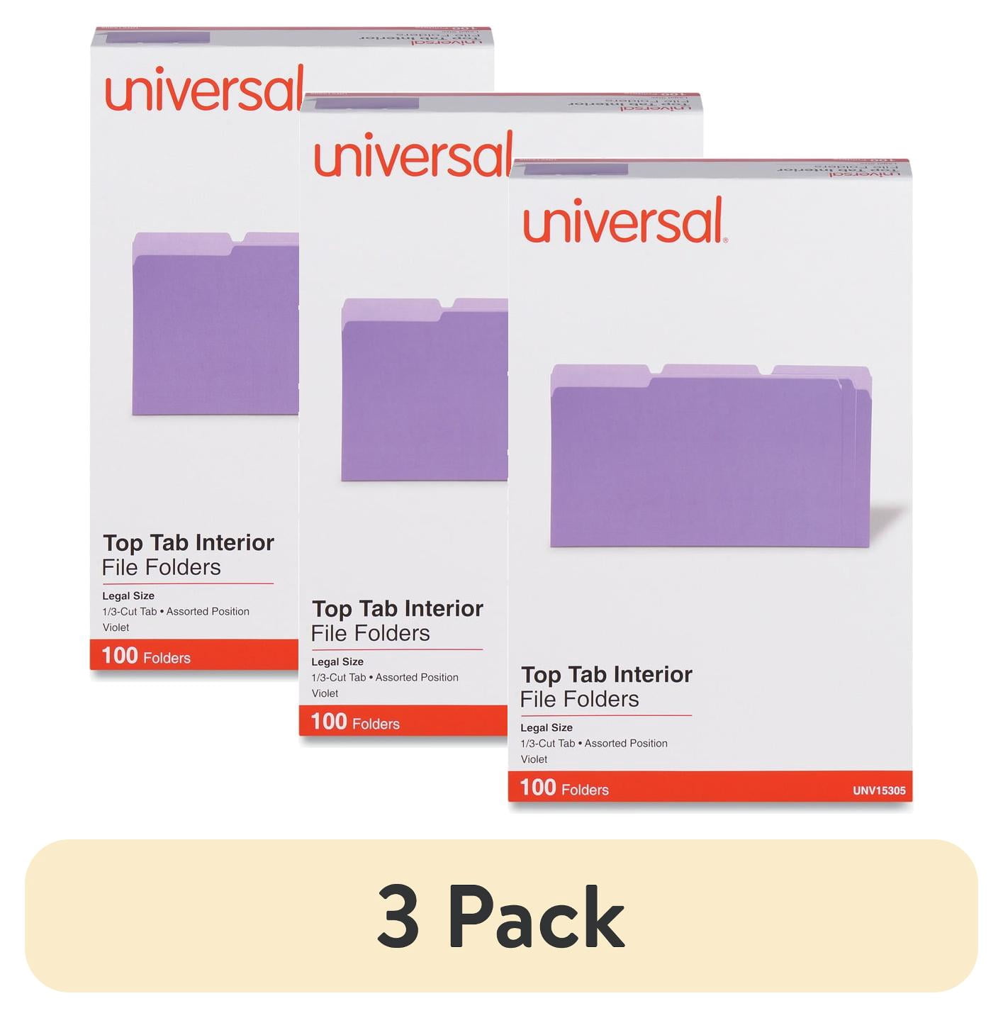 (3 pack) 1/3-Cut Tabs, Interior File Folders - Legal Size, Violet (100 ...