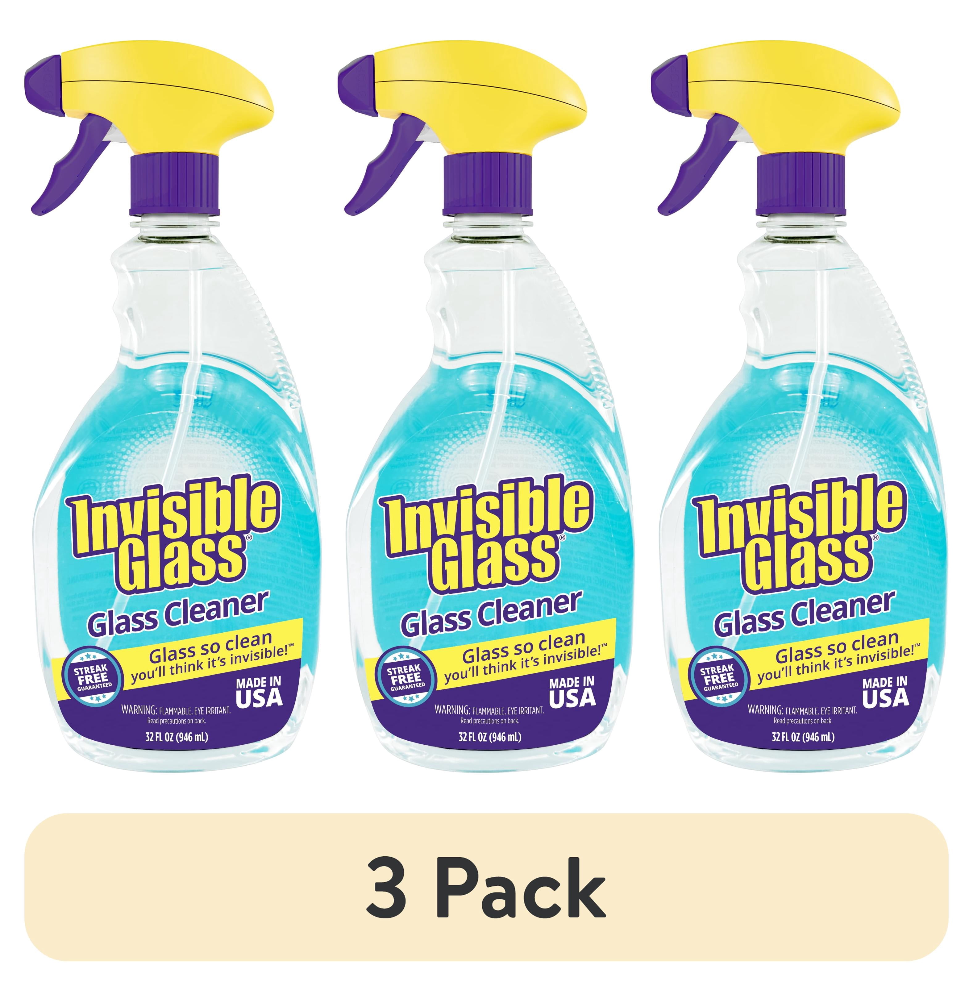 (3 pack) Invisible Glass 92194 Premium Glass and Window Cleaner for Auto and Home Cleans Glass, Windows, Windshields, and More, Streak-Free, Ammonia-Free, Tint-Safe, 32 Fl Oz, Pack of 1
