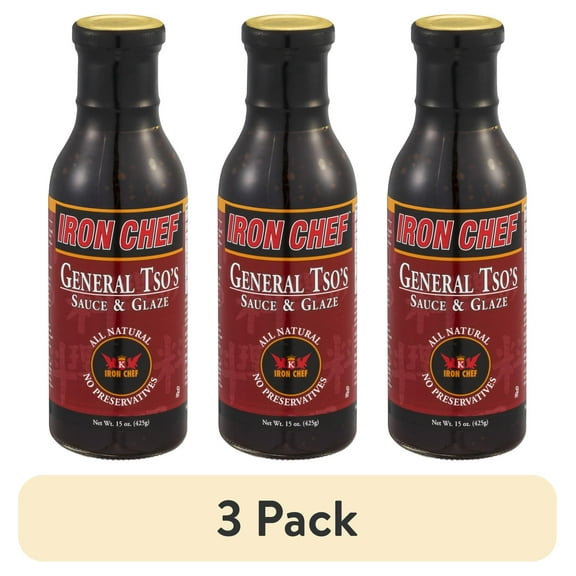 (3 pack) Iron Chef General Tso's Sauce & Glaze, 15.0 OZ