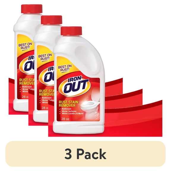 (3 pack) IRON OUT Rust Stain Remover Powder, 1 lb 12 oz Bottle