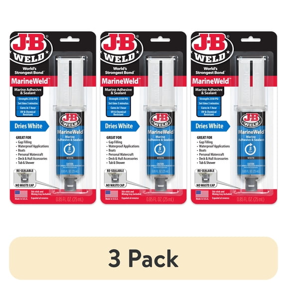 (3 pack) J-B Weld Marine Weld Adhesive Syringe 25 ml