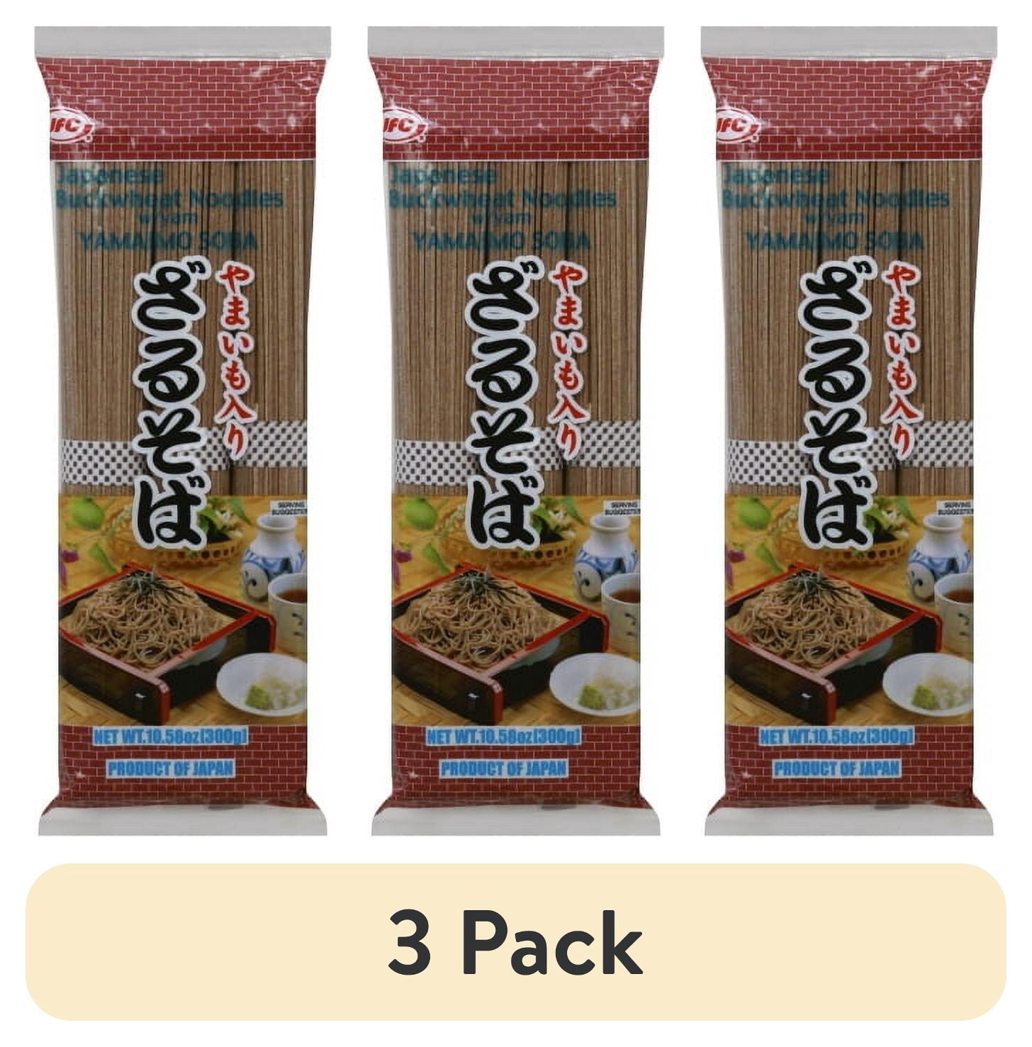(3 pack) J-Basket Japanese Buckwheat Noodles with Yamaimo Soba, 10.58 oz Bag, Allergen-Free