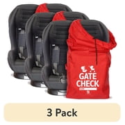(3 pack) (3 pack) J.L. Childress Univeral Gate Check Travel Bag for Strollers and Car Seats - Extra Large Airplane Travel Bag - Red