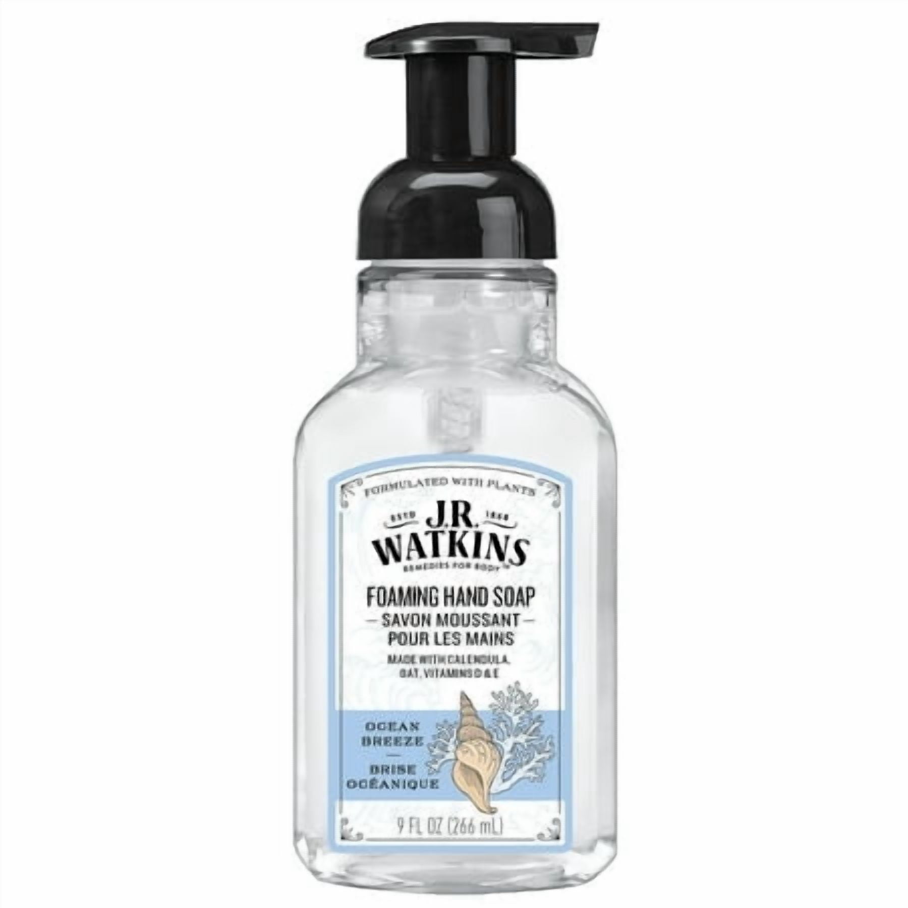 (3 pack) J.R. Watkins Foaming Hand Soap, Ocean Breeze, Fresh Scent, 9 fl oz