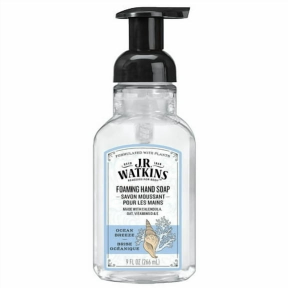 (3 pack) J.R. Watkins Foaming Hand Soap, Ocean Breeze, Fresh Scent, 9 fl oz