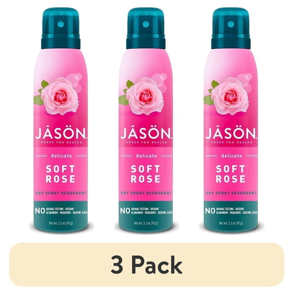(3 pack) JASON® Delicate Soft Rose Dry Spray Deodorant, 3.2 Oz