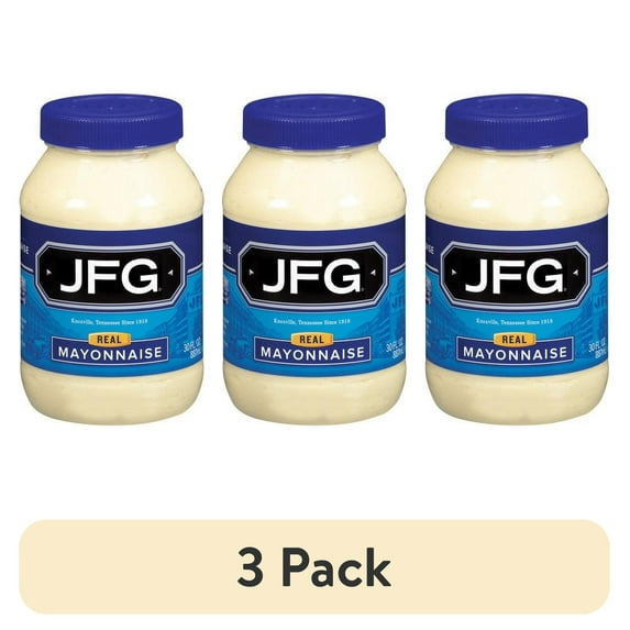 (3 pack) JFG Real Mayonnaise, 30 oz Plastic Jar