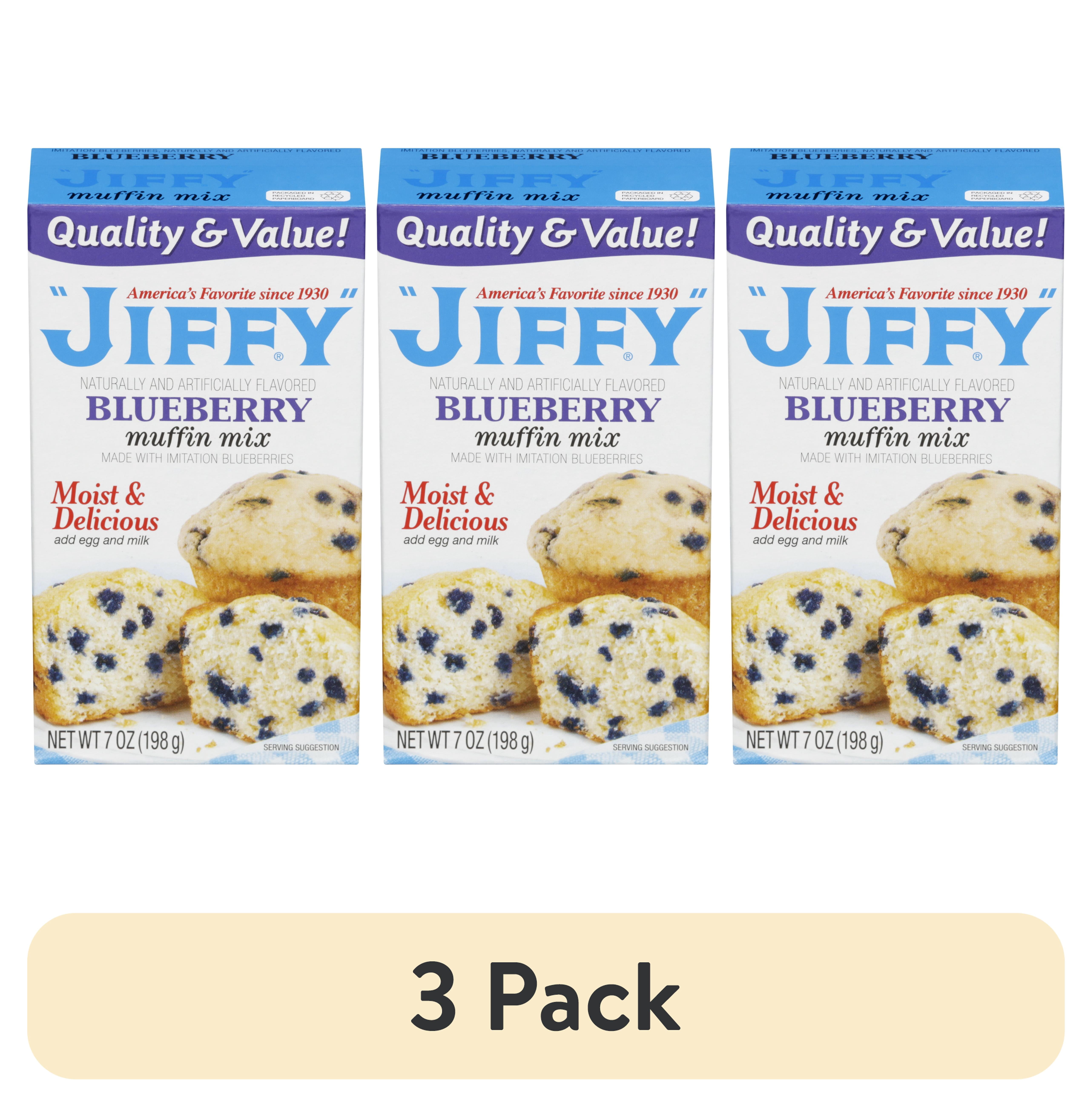 (3 pack) "JIFFY" Blueberry Muffin Mix, 7 oz Box