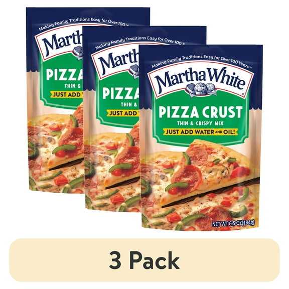 (3 pack) JM Smucker Martha White Pizza Crust, 6.5 oz