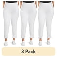 thumbnail image 1 of (3 pack) JMS Just My Size by Hanes Women's Plus Size 2 Pocket Pull On Pants, Single and 2 Pack, 1 of 7